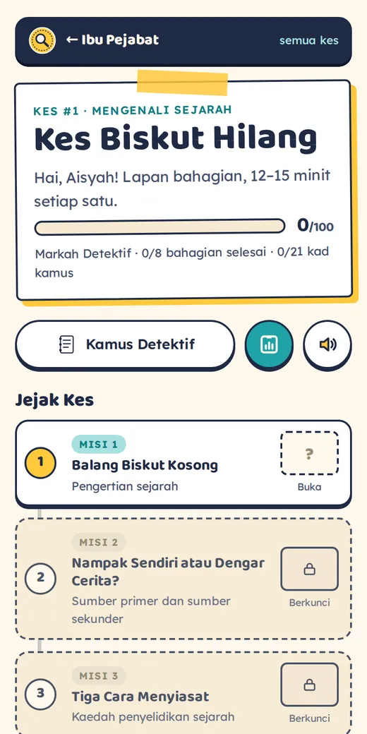 Skrin Kes 1: Fail Kes: lapan bahagian, satu misteri